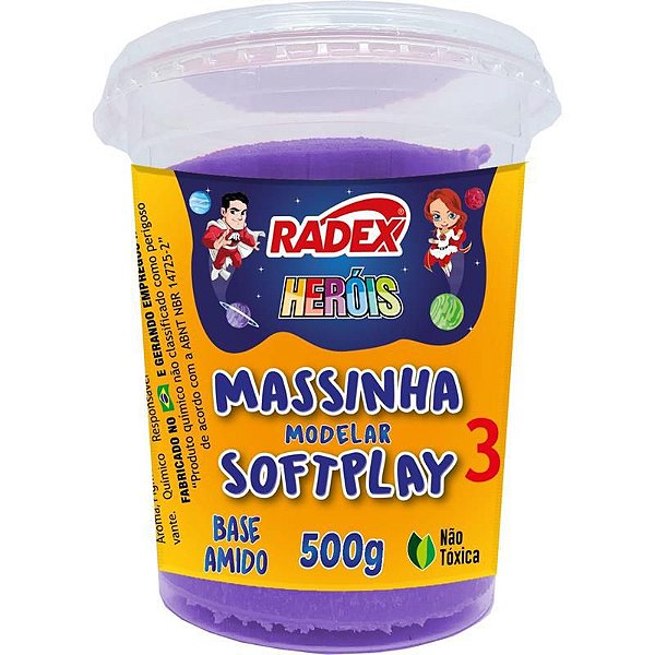 Massa de Modelar Radex Softplay 9771 - Violeta 500 g Ref: 9709