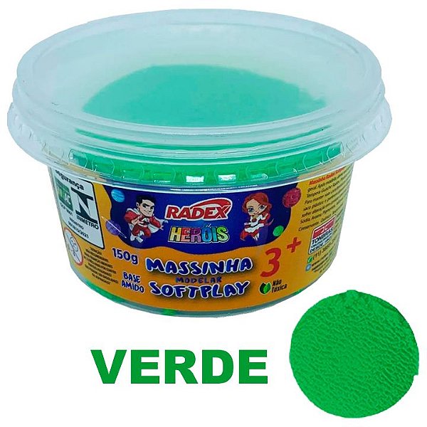 Massa de Modelar Radex Softplay 8238 - Verde 150 g Ref: 9699