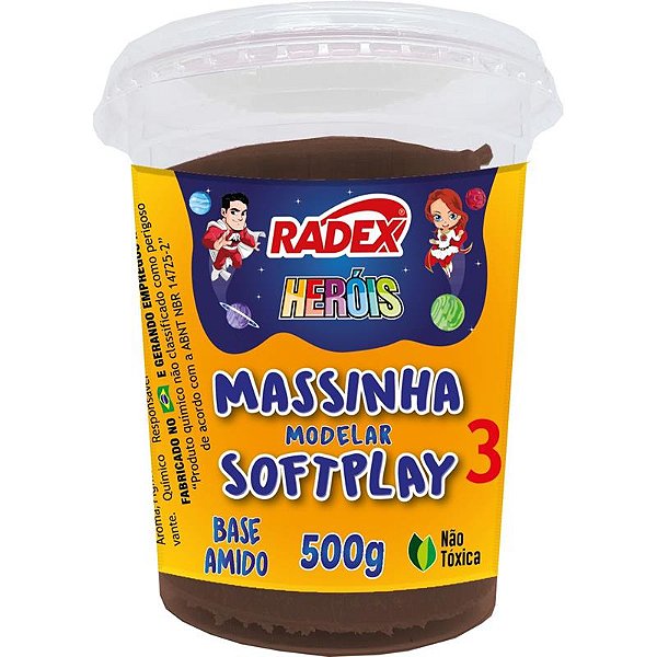 Massa de Modelar Radex Softplay 9770 - Marrom 500 g Ref: 9706