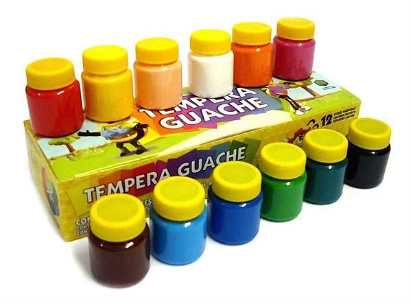 Tinta Guache Acrilex Abelhinhas 12 Cores 15ml Cada Ref: 02012