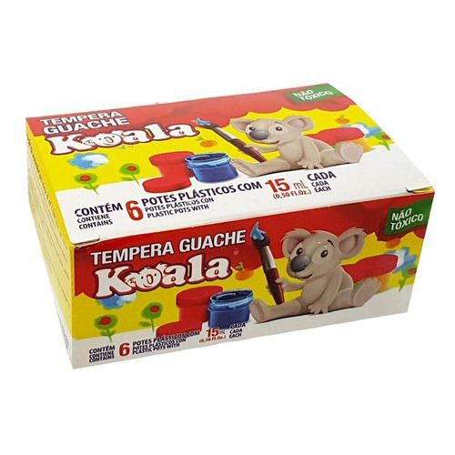 Tinta Guache Koala com 6 Cores 15 ml cada Ref: 0040