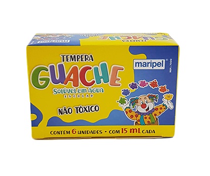 Tinta Guache Maripel Com 6 Cores 15 ml Cada Ref: 7000