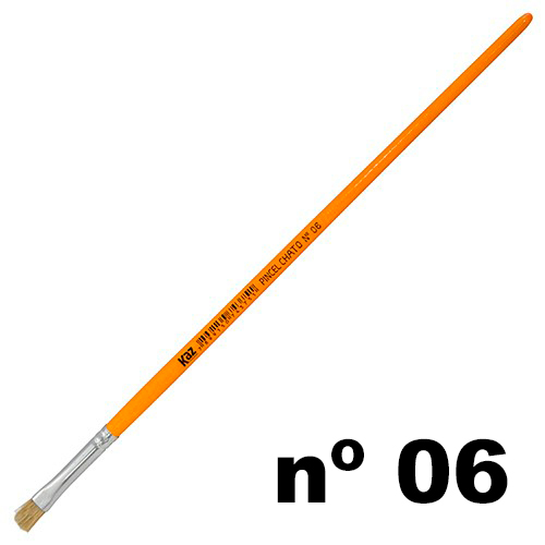 Pincel 815 - 06 Chato Cerda Natural Kaz