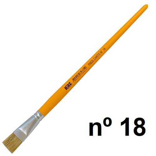 Pincel 815 - 18 Chato Cerda Natural Kaz