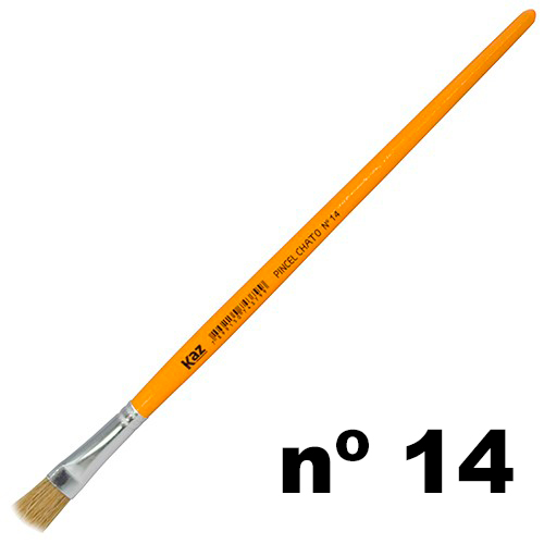 Pincel 815 - 14 Chato Cerda Natural Kaz