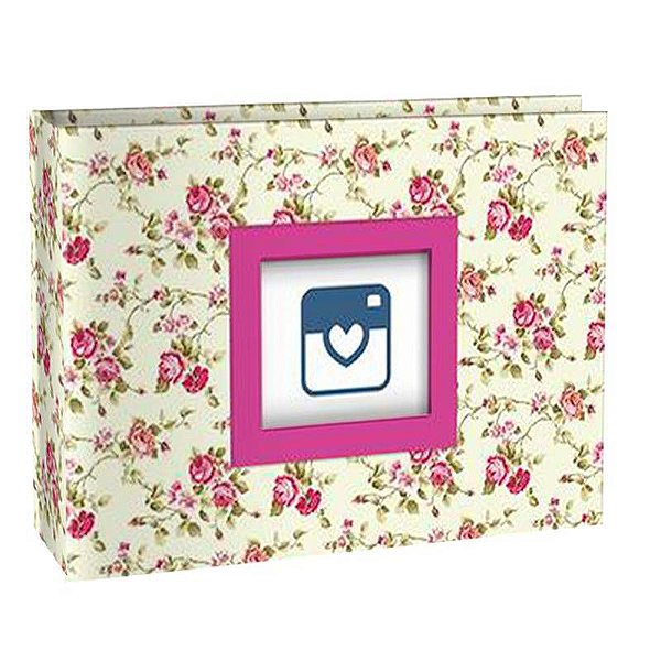 Álbum Fotográfico 10 x 15 cm Tema Floral Rosa com 100 fotos Yes Ref: AIM1020_RS_