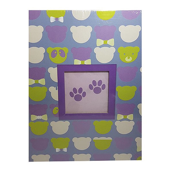 Álbum Fotográfico 10 x 15 cm Tema Ursinho Roxo com 100 fotos Yes Ref: AIB2022_SOR_