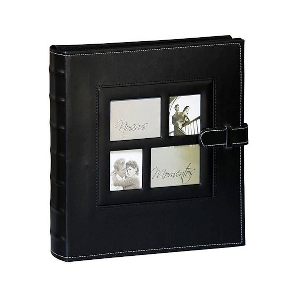 Álbum Fotográfico 10 x 15 cm Preto Corino com Janela e Presilha com 500 fotos Yes Ref: AIM500211_PT_