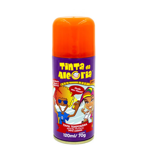 Tinta Spray da Alegria Temporária de Cabelo Laranja 120 ml 70 g
