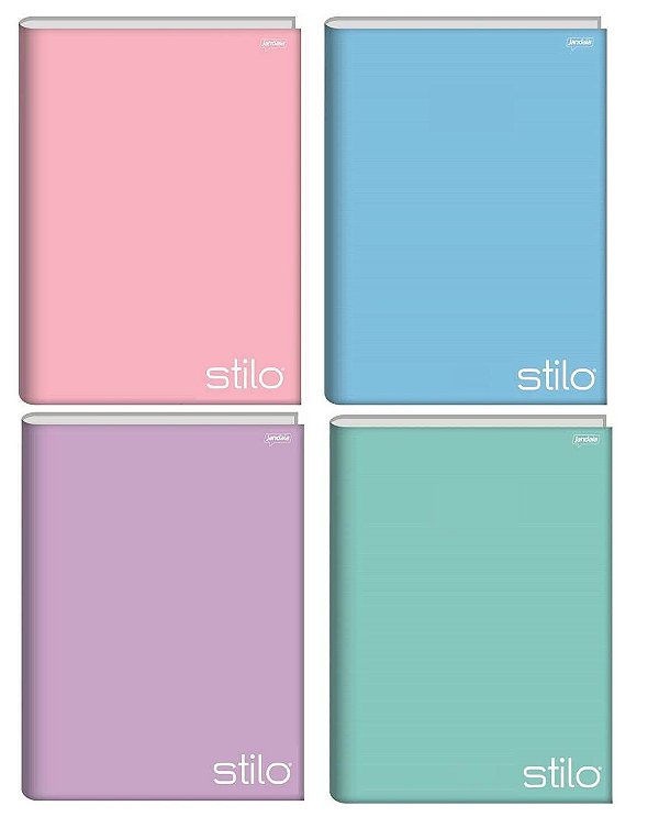 Caderno Brochura Universitário Stilo Tons Pastéis Capa Dura 96 folhas Jandaia