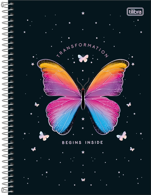 Caderno 1x1 Matéria Universitário Daisy Espiral Capa Dura 80 Folhas Tilibra Ref: 331155