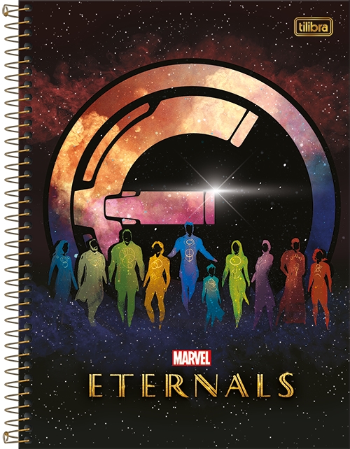 Caderno 1 x 1 Matéria Universitário Eternals Espiral Capa Dura 80  folhas Tilibra Ref: 329240