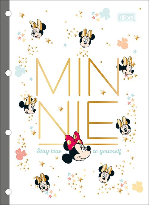 Refil Universitário Tiliflex Minnie Mouse Fichário Argolado Decorado Pautado 80 Folhas Tilibra Ref: 153770