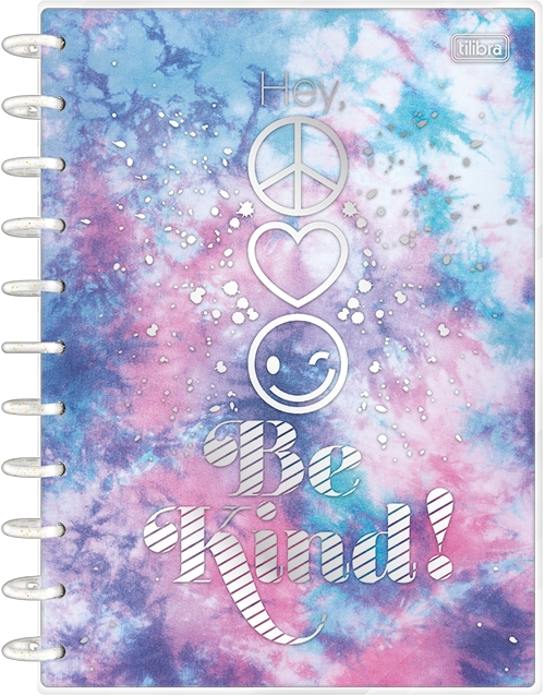 Caderno 1x1 Matéria Universitário Tilidisco Good Vibes Disco Capa Dura 80 Folhas Tilibra Ref: 333755