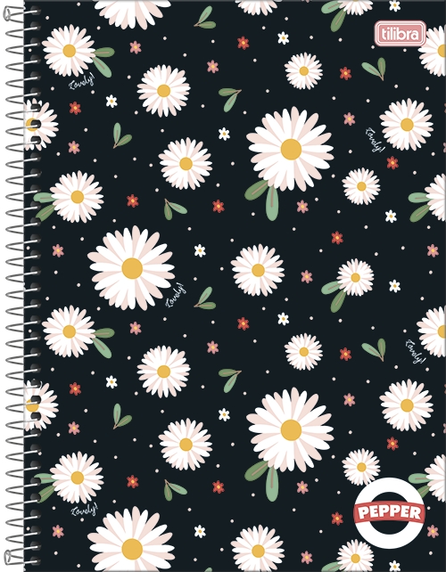 Caderno 1x1 Matéria Universitário Pepper Feminino Espiral Capa Dura 80 Folhas Tilibra Ref: 179914