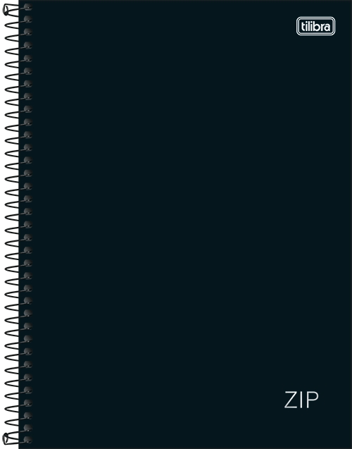 Caderno 1x1 Matéria Universitário Zip Preto Espiral Capa Dura 80 Folhas Tilibra Ref: 236730