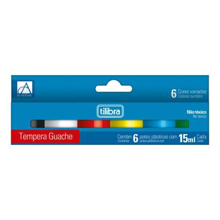 Tinta Guache Tilibra 6 Cores 15ml Cada Ref: 286052