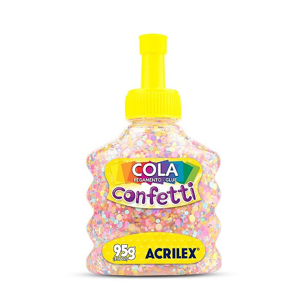 Cola com Glitter Confetti 498 Algodão Doce 95 g Acrilex Ref: 02495