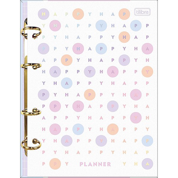 Agenda 2024 Planner Happy Argolado Capa Dura M7 (17,7 X 24cm) 88 Folhas 90g/m² Tilibra Ref: 313947