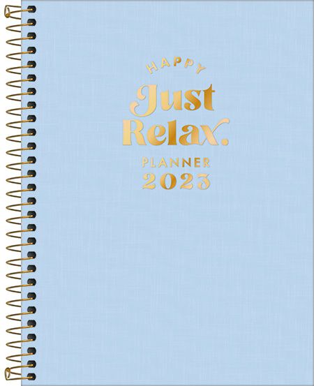 Agenda 2023 Planner Happy Azul Espiral Capa Plástica M7 (17,7 x 24,0 cm) 80 folhas Tilibra Ref: 307068