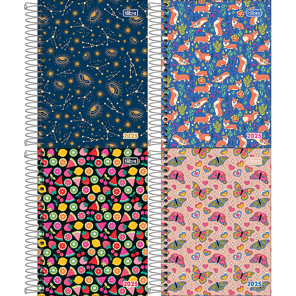 Agenda 2026 Pepper Feminina Diária Espiral Capa Dura M4 (11,7 X 16,4cm) 160 Folhas Tilibra Ref: 179604