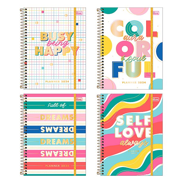 Agenda 2024 Planner Be Nice Espiral Capa Dura M7 (17,7 X 24cm) 80 Folhas 90g/m² Tilibra Ref: 316504