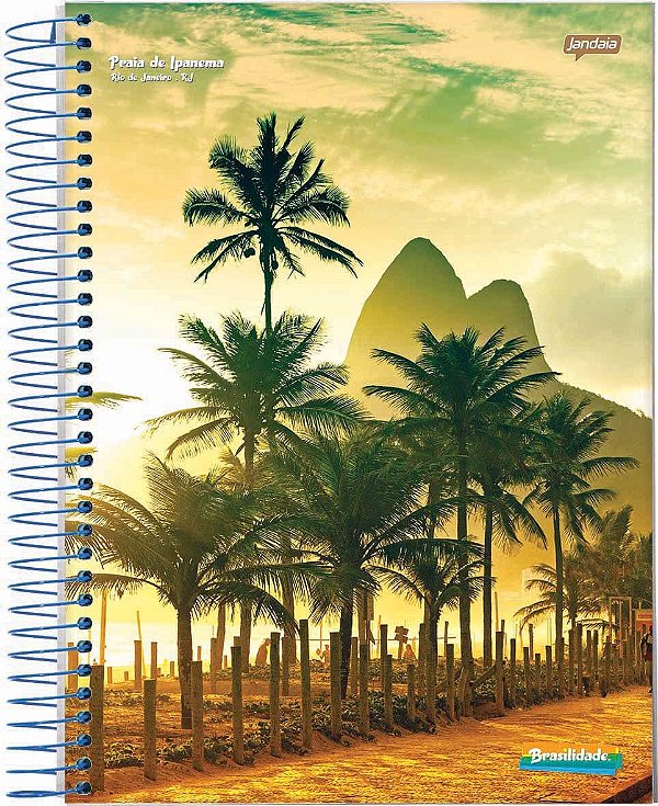Caderno 10 x 1 Matérias Universitário Brasilidade Espiral Capa Dura 200 folhas Jandaia Ref 08144-55