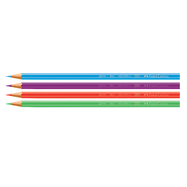 Lápis de Cor Faber Castell Aquarelável Sextavado 12 Cores com Pincel Ref: 120212G