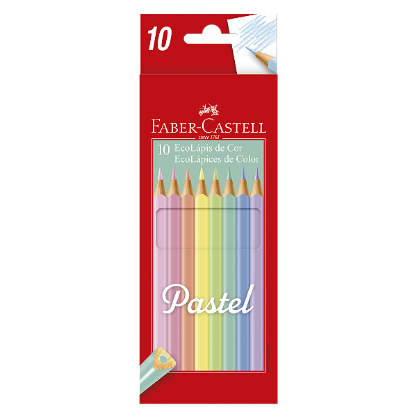 Lápis De Cor Faber Castell Triangular Tons Pastel 10 Cores Ref: 120510P