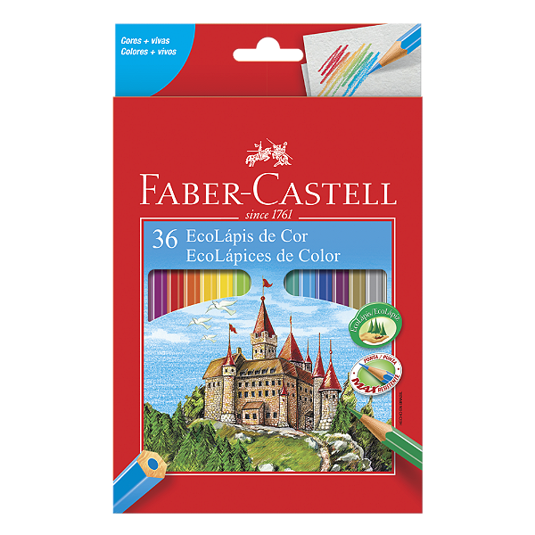 Lápis De Cor Faber Castell Sextavado 36 Cores Ref: 120136G