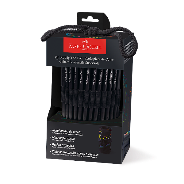 Lápis de Cor Faber Castell Super Soft Redondo 72 Cores Estojo Tecido Ref: 120772SOFT