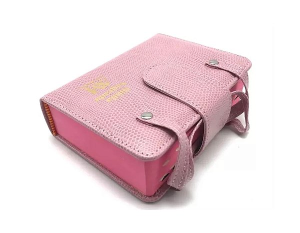 Bíblia Sagrada Ave-Maria - Católica - Capa Corino Rosa Média Zíper Tipo Bolsa