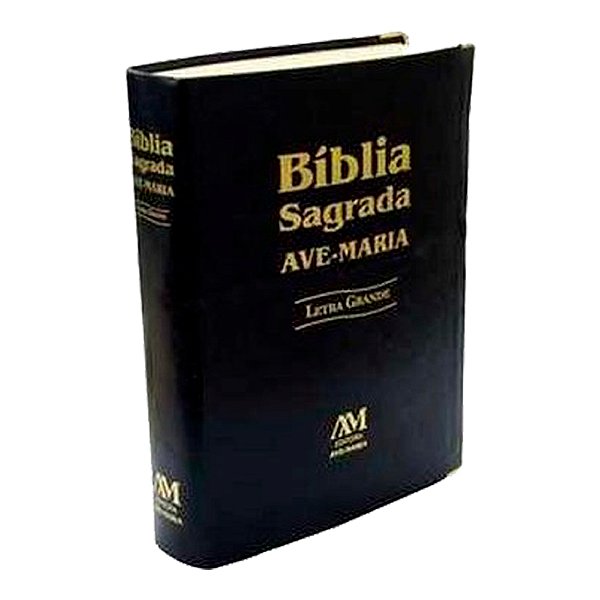 Bíblia Sagrada Ave-Maria - Católica - Capa Corino Preto Grande - Letra Grande