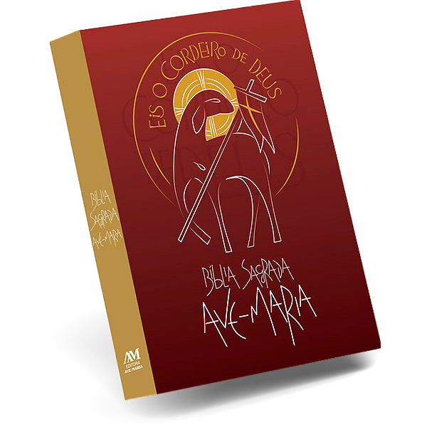 Bíblia Sagrada Ave-Maria - Católica - Capa Plástica Vermelha - Eis O Cordeiro de Deus