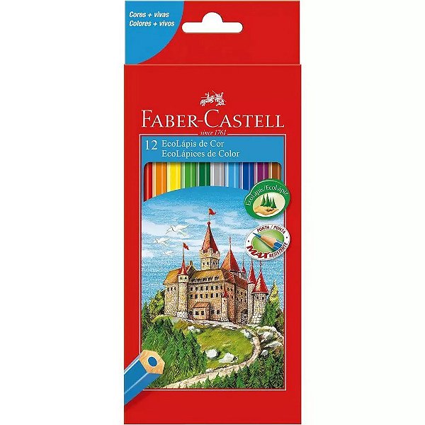 Lápis De Cor Faber Castell Sextavado 12 Cores Ref: 120112G