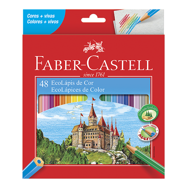 Lápis de Cor Faber Castell Sextavado 48 Cores Ref: 120148G