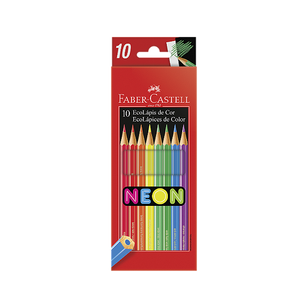 Lápis De Cor Faber Castell Sextavado 10 Cores Neon Ref: 120410N