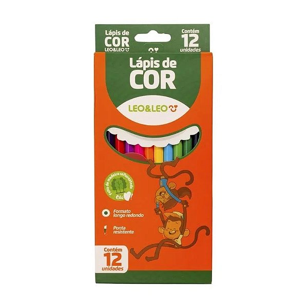 Lápis De Cor Leo E Leo Redondo 12 Cores Ref: 4692