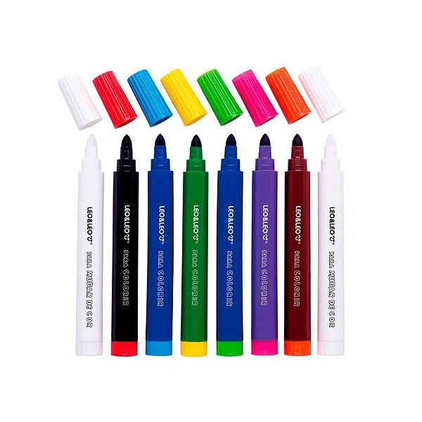 Caneta Hidrográfica Leo E Leo Muda De Cor 8 Cores Ref: 94139