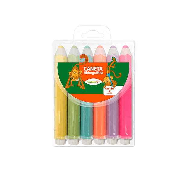 Caneta Hidrográfica Leo E Leo Lápis Tons Pastel 6 Cores Ref: 72709
