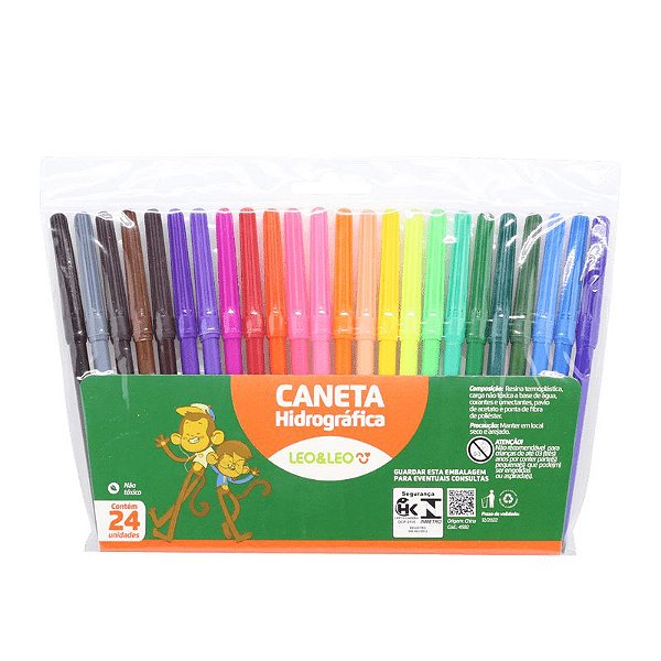 Caneta Hidrográfica Leo E Leo Fina 24 Cores Ref: 4582