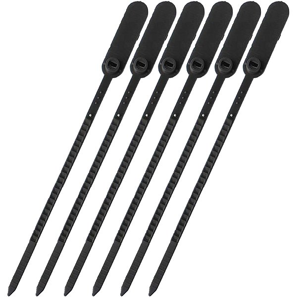 Lacre Para Malote Numerado Escada Plástico Preto 16cm Com 100 Peças Tykheplas Ref: 160043