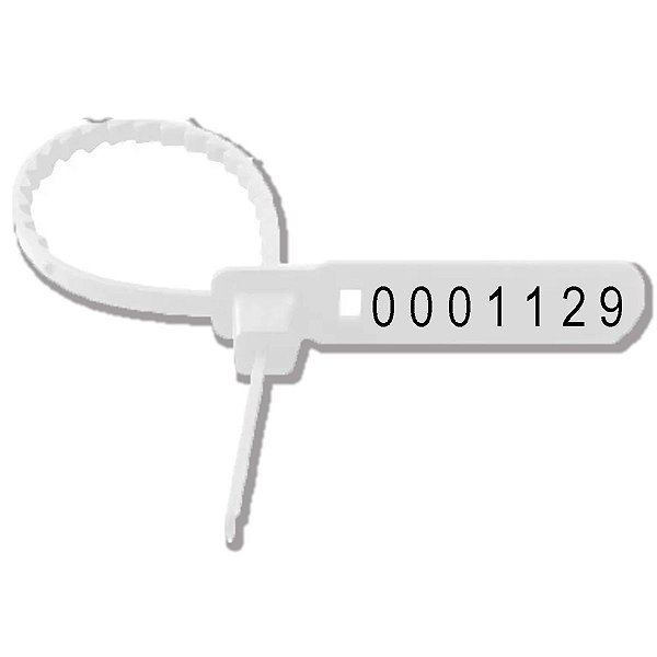 Lacre Para Malote Numerado Escada Plástico Branco 16cm Com 100 Peças Tykheplas Ref: 160344