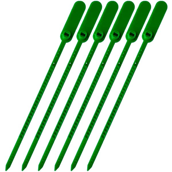 Lacre Para Malote Numerado Escada Plástico Verde 23cm Com 100 Peças Tykheplas Ref: 230048