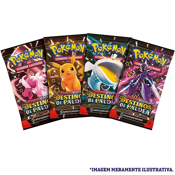 Jogo De Carta Pokemon Escarlate E Violeta Destinos De Paldea Com 1 Booster (6 Cartas) Copag