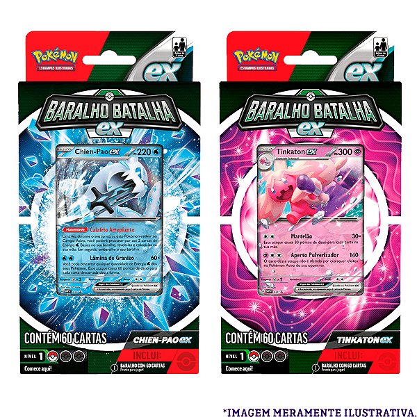 Jogo De Carta Pokemon Deck Batalha EX (Chien-Pao E Tinkaton) Com 60 Cartas Copag