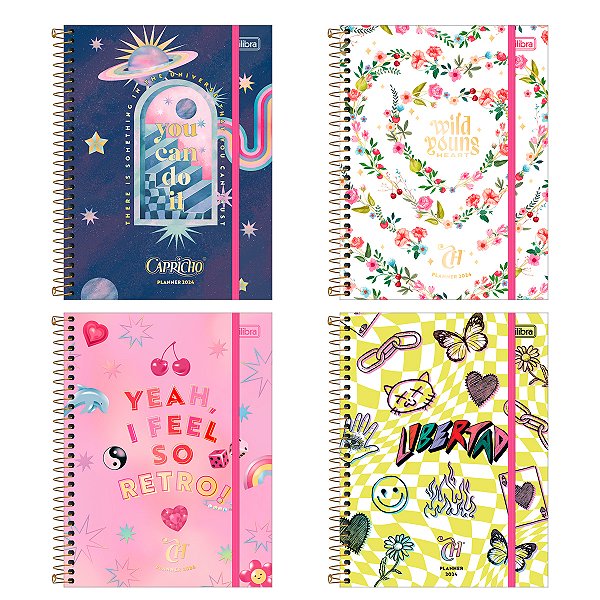 Agenda 2024 Planner Capricho Espiral Capa Dura M7 (17,7 X 24cm) 80 Folhas Tilibra Ref: 179728