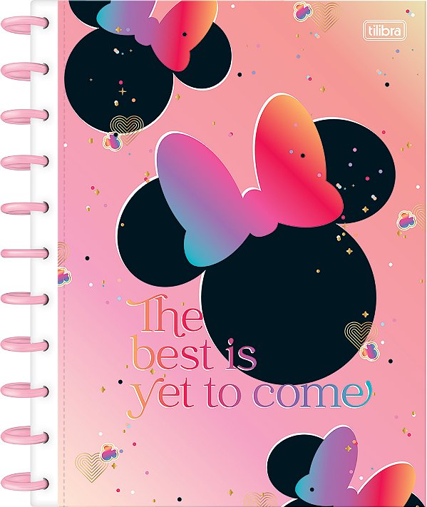 Caderno 10x1 Matérias Universitário Tilidisco Connect Minnie Disco Capa Dura 160 Folhas 90g/m² Tilibra Ref: 346241