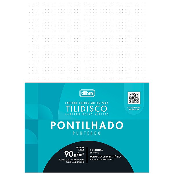 Refil Universitário Grande Tilidisco Branco Pontilhado 50 Folhas 90g/m² Tilibra Ref: 351431