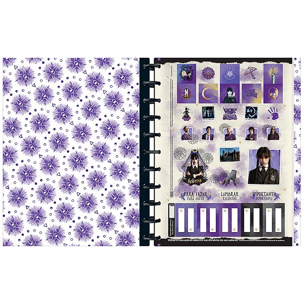 Caderno 10x1 Matérias Universitário Tilidisco Connect Wandinha Disco Capa Dura 160 Folhas 90g/m² Tilibra Ref: 349356
